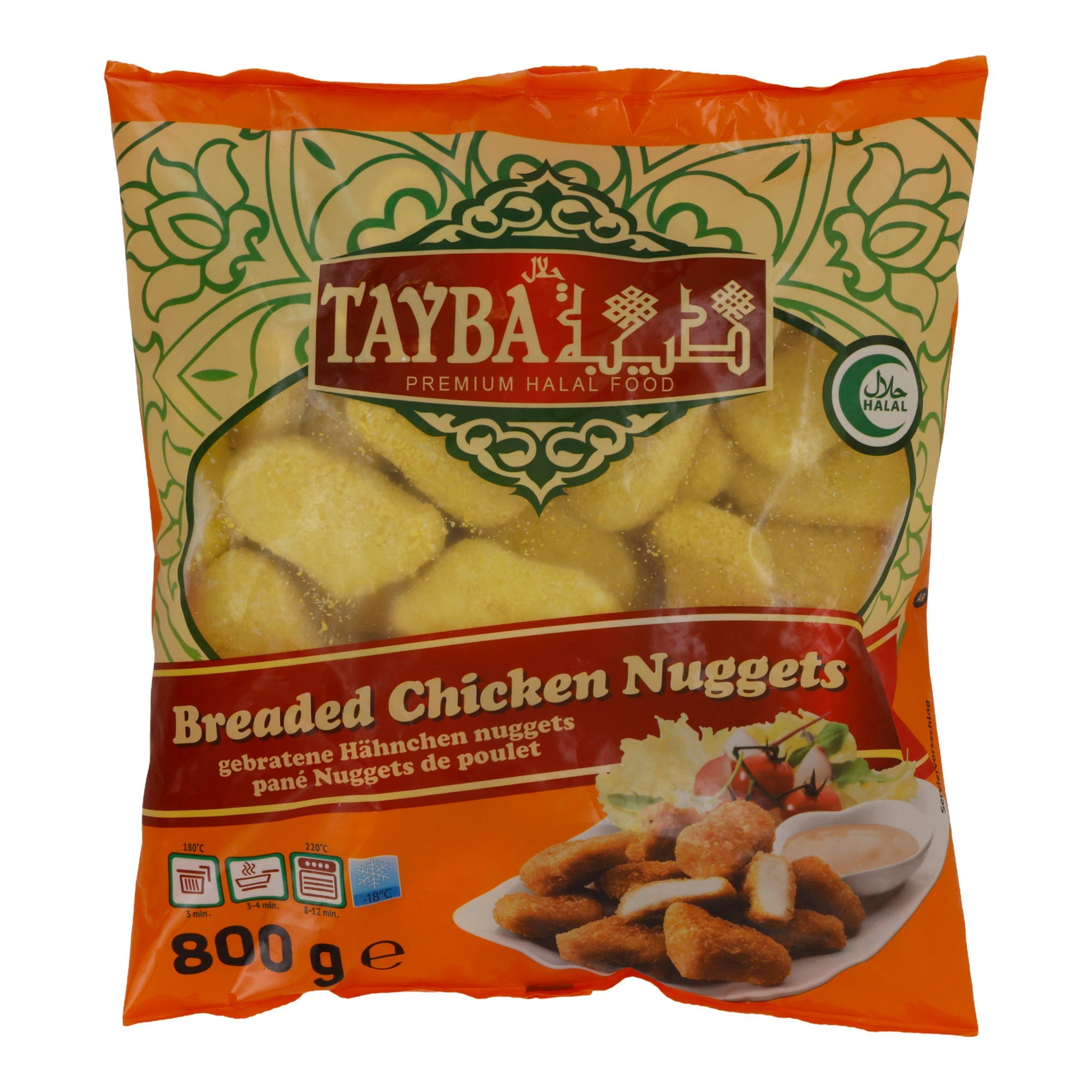 Hähnchennuggets Tayba | Breaded Chicken Nuggets | Halal, knusprig | 800 g TAYBA